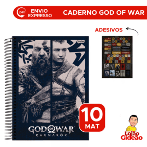 Caderno Universitário 10 Matérias God Of War 160 Fls