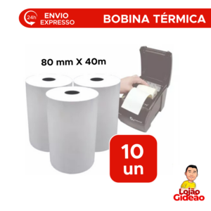 Bobina Termica Branca PDV 80x40mts Un Impressão Nota Fiscal