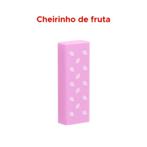Kit Borracha + Refil Sweet Fruit Com Cheirinho De Fruta Material Escolar