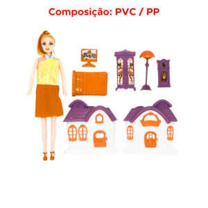 Kit Boneca Pop Com 8 Peças Casa E Mobília Casa Dos Sonhos Para Meninas Crianças Divertido Sortidos