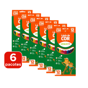 Kit Com 6 Pacotes de Lapis de Cor 12 Cores Sextavado Para Lembrancinha Revenda