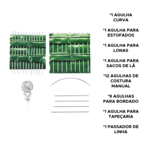 Kit Agulhas de Costura Manual 27 Peças Metal Para Costura e Artesanato