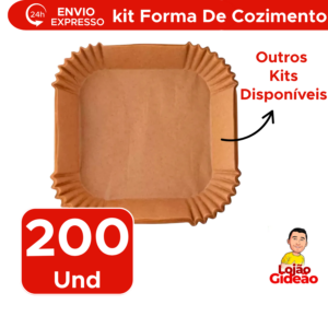 Kit Forma Com 50 /100/150 /200 Papel Antiaderente Quadrado Fritadeira Elétrica 20cm x 4,5cm