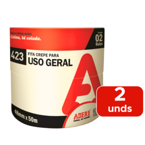 Kit 2 Fitas Crepe 48mm x 50m Larga Para Pintura Fácil Remoção