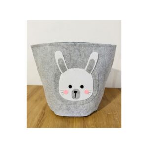 Cesto Organizador Infantil Dobrável Feltro Bichinhos 35x35cm