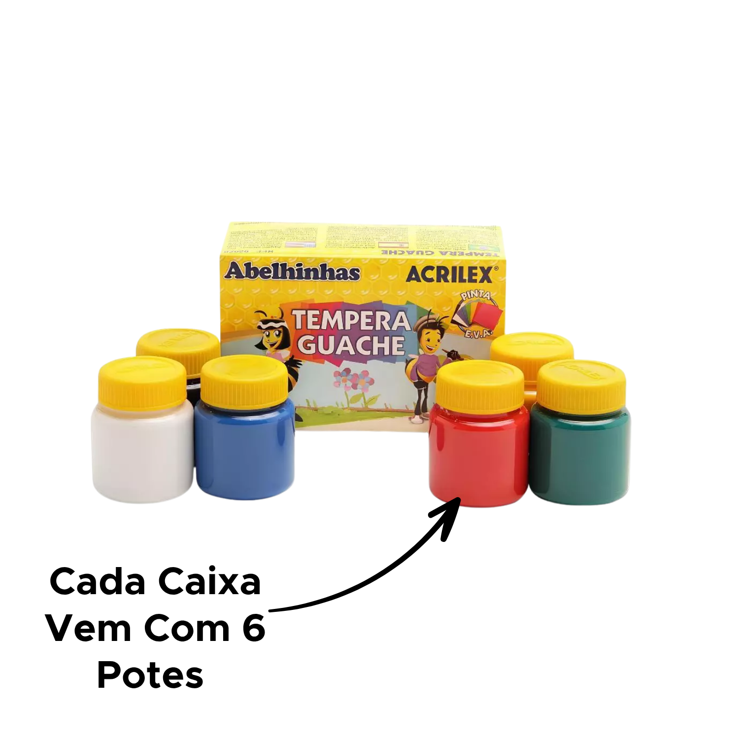 Kit Com 12 Caixas De Tinta Guache Pequena 15ml Com 6 Cores Primárias Para Lista De Material Escolar - Imagem 6