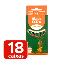 Kit 18 Caixas De Giz De Cera Fino Estojos com 6 Cores Para Lembrancinhas Festas Prendas