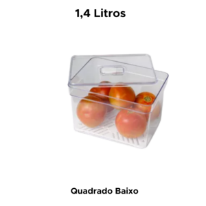 Organizador Elegante Quadrado Retangular Com Tampa Tela Cesto Multiuso Geladeira Dispensa Cozinha Guarda Conserva