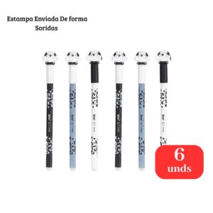 Kit 6 Canetas Gel Apagáveis Azul 0.7mm Escolar Faculdade Sortidas
