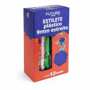 Kit 12 Estiletes Pequeno 9mm Retrátil Fino Plástico Aço Para Escola Escritório Artesanato Colorido