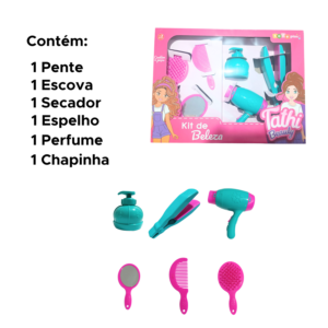 Kit Beleza Secador Chapinha Acessórios Tathi Beauty Brinquedo Infantil Criança Para Meninas