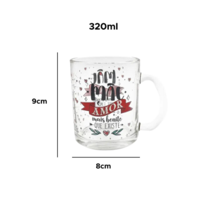Caneca De Vidro  Presente  Dia das Mães  320ml