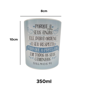 Caneca de Plástico 350ml Frases Bíblicas Presente Uso Diário Café Chá