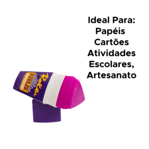 Cola Magica Roke Bastão Triangular Roxa 8g Para Cartão E Papel Material Escolar