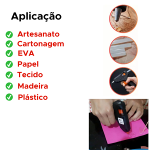 Kit Pistola De Cola Quente Bivolt 15w Ou 40w 10 Bastão De Cola Fino Ou Grosso 110v e 220v