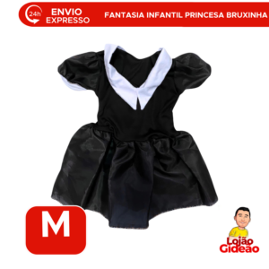 Fantasia Infantil Wandinha Para Menina Carnaval Halloween Festa Princesa