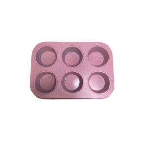 Forma Cupcake 6 Cavidades Antiaderente Aço Carbono 26x18cm