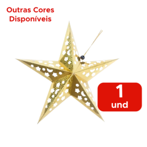 Estrela 3D Vazada 80x80cm Enfeite Natalino Decorativo Grande