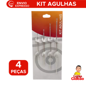 Kit 4 Agulhas Longas de Costura Grande Para Patchwork Sacaria Consertos