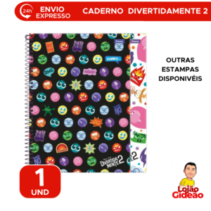 Caderno Divertidamente Escolar 1 Matéria 80 Folhas Capa Dura Com Adesivos