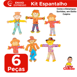 Kit Com 6 Espantalhos Para Festa Junina Julina Caipira Decoração