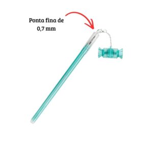 Caneta Candy Gel 0,7mm com Carimbo Integrado Escolar Papelaria Criativa