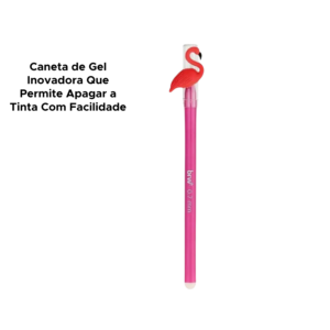 Caneta Gel Apagável Flamingo 0,7mm Azul Ponta Fina Escolar