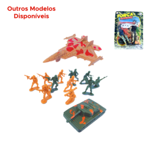 Kit Bonecos Soldados Militar Com Acessorios Força Combate Para Crianças