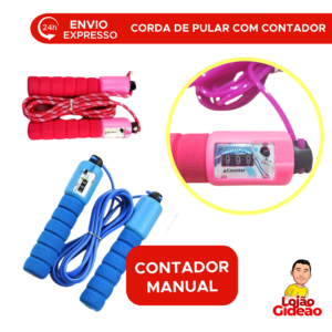 Corda de Pular Com Contador de Giros Para Treino Academia Fitness