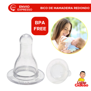 Bico de Mamadeira Silicone Redondo Macio Para Bebê Reposição