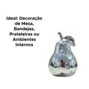 Fruta Decorativa De Cerâmica Pera Para Sala Cozinha 12,cm x 8,5cm