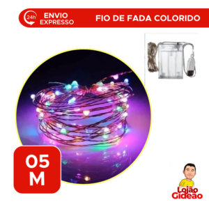 Corda de Luz Fio de Fada 5 Metros Com 50 Led Pisca Pisca Decorativo Colorido Para Cortina De Natal
