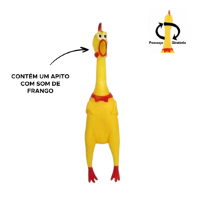 Kit 2 Mordedor Cachorro Galinha Borracha Apito Sonoro