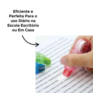 Fita Corretiva Branca 5 mm x 6 m Colorida Material Escolar Papelaria Fota Corretivo Sortido
