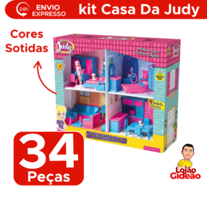 Kit Casinha Completa Home Com Móveis E Acessórios Brinquedo Com Boneca Judy Para Meninas