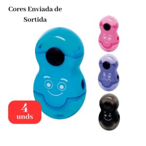 Kit 4 Borrachas com Apontador 2 em 1 Escolar Sortidas
