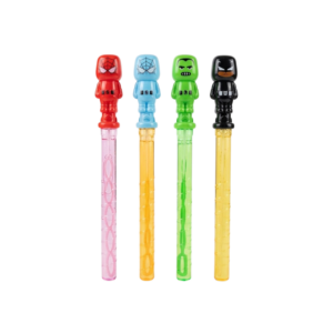 Kit 4 Bastões Lança Bolhas Heróis 37cm Brinquedo Infantil Sortido
