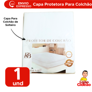 Capa Protetora Impermeável Para Colchão Solteiro 90cm x1.90m x 30cm Com Elástico100% Poliéster
