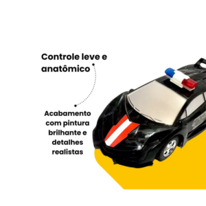Carro Polícia Controle Remoto 3 Funções Com Luz