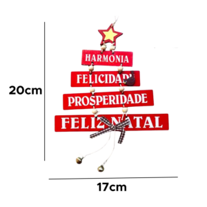 Enfeite de Natal Placa Decorativa para Árvore com Mensagem Decoração Natal