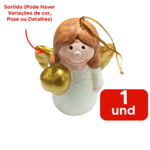 Enfeite Anjo Anglar De Ceramica Sortido Enfeite De Natal Decoração 8cm