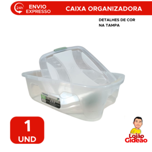 Caixa Organizadora 6L Transparente Com Tampa Para Casa Cozinha e Brinquedos