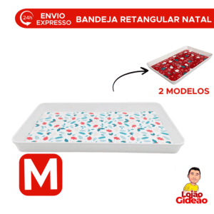 Bandeja de Natal Retangular Funda Natalina Para Ceia Decoração Mesa de Natal