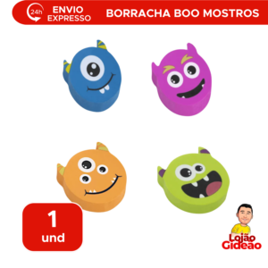 Borracha Escolar Boo Monstrinhos Divertida Infantil Material Escolar