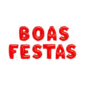 Balão Boas Festas Decoração De Natal Enfeite Metalizado Vermelho