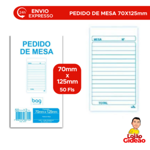 CADERNO TALONADO PEDIDO DE MESA