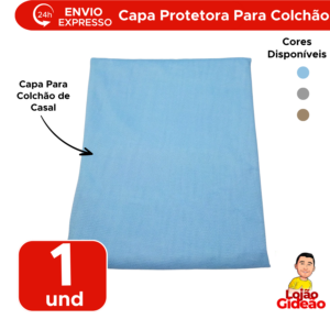 Capa Protetora Colchão Casal com Zíper 1,90x1,40x20cm Lavável