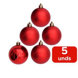 Kit Com 5 Bolas De Natal Lisa 8cm Ver Tubo Árvore De Natal Enfeite Natalino Para Árvore