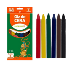 Giz De Cera Fino Estojos com 6 Cores Para Lembrancinhas Festas Prendas