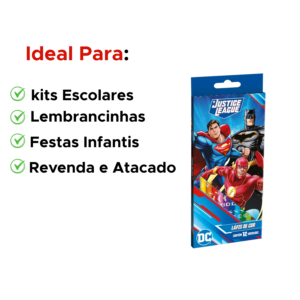 Lápis De Cor 12 Cores Heroes Para Lembrancinhas De Aniversário Revenda Em Atacado Liga Da Justiça